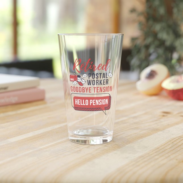 Retrött postal Worker Mailman Pension Funny Gag Glaskopp (Retired Postal Worker Goodbye Tension Hello Pension Beer Glass)