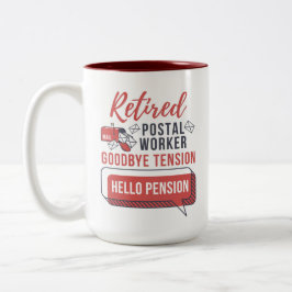 Retrött postal Worker Mailman Pension Funny Gag Två-Tonad Mugg