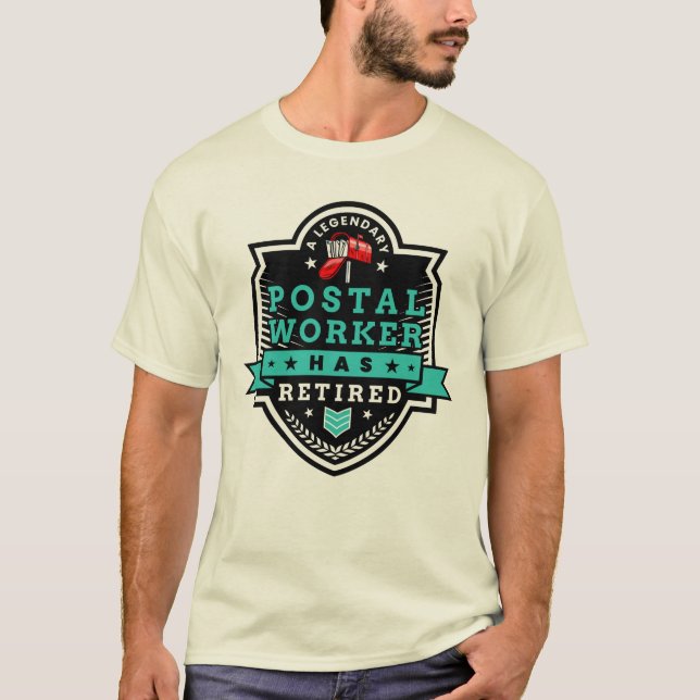 Retrött Postal Worker Mailman Pension Funny T Shirt (Framsida)