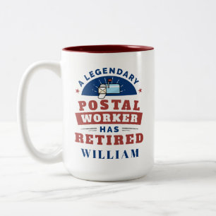 Retrött Postal Worker Mailman Pension Funny Två-Tonad Mugg