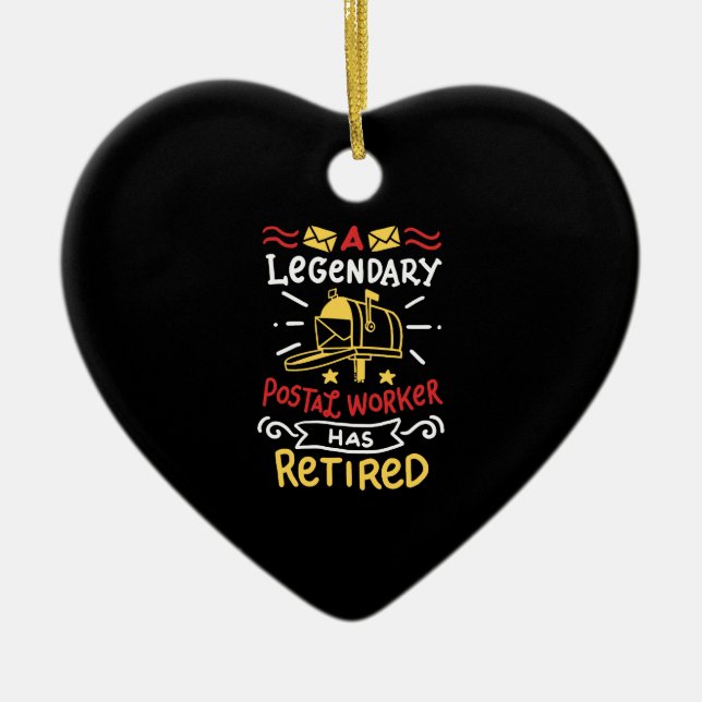Retrött postal Worker Mailman Pension Gift Julgransprydnad Keramik (Framsidan)