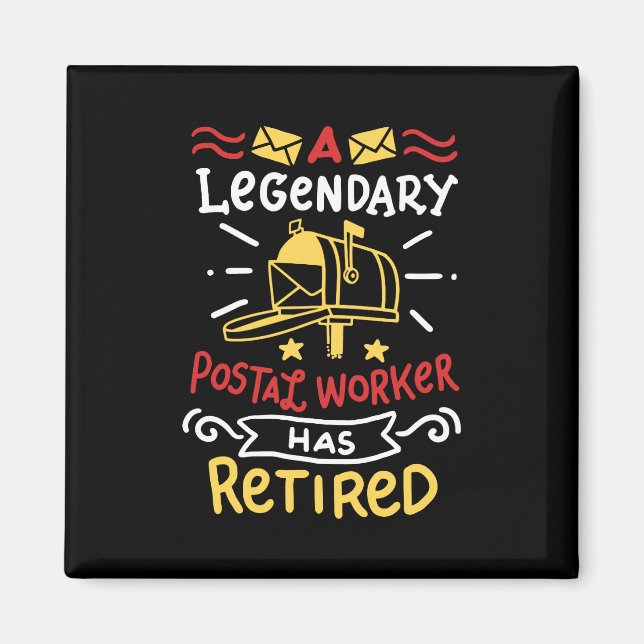 Retrött postal Worker Mailman Pension Gift Magnet (Framsidan)