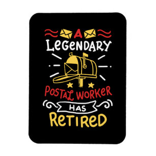 Retrött postal Worker Mailman Pension Gift Magnet