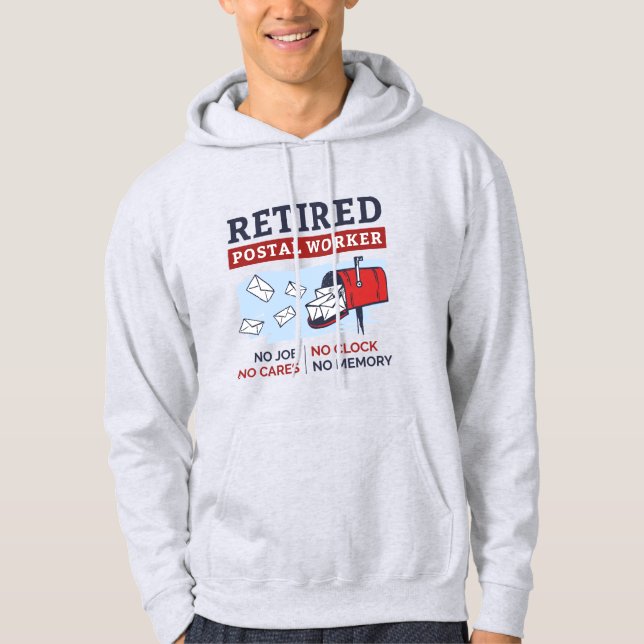 Retrött Postal Worker Mailman Pension Hoodie (Framsida)