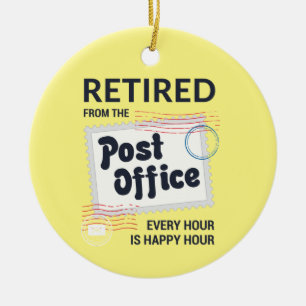 Retrött Postal Worker Mailman Pension Keepsaké Julgransprydnad Keramik