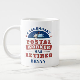 Retrött Postal Worker Mailman Pension Keepsaké Jumbo Mugg