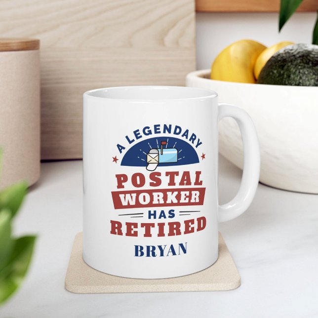 Retrött Postal Worker Mailman Pension Keepsaké Kaffemugg (Retired Postal Worker Mailman Retirement Keepsake Coffee Mug)