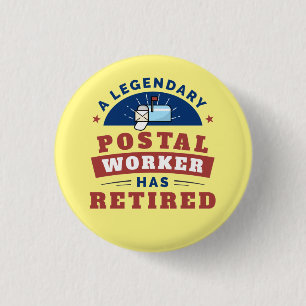 Retrött Postal Worker Mailman Pension Keepsaké Knapp