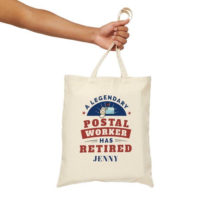 Retrött Postal Worker Mailman Pension Keepsaké Tygkasse (Retired Postal Worker Personalized Tote Bag)
