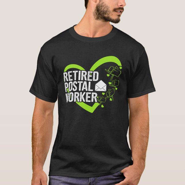 Retrött Postal Worker Mailman Pension T Shirt (Framsida)