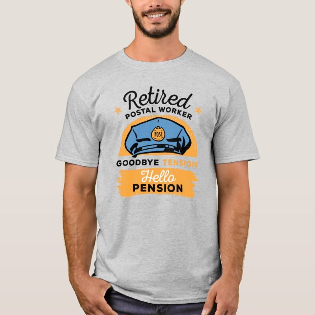 Retrött Postal Worker Mailman Pension T Shirt (Framsida)