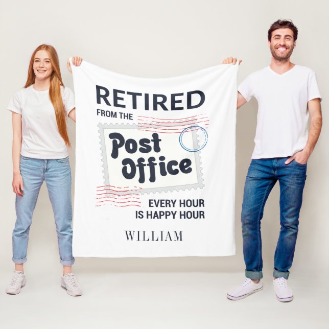 Retrött Postal Worker Pension Mailman Fleecefilt (På plats)