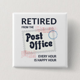 Retrött Postal Worker Pension Mailman Funny Knapp