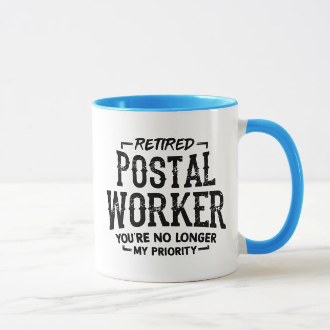 Retrött postal Worker Pension Mailman Funny Mug Mugg (Höger)