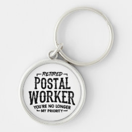 Retrött Postal Worker Pension Mailman Funny Rund Silverfärgad Nyckelring