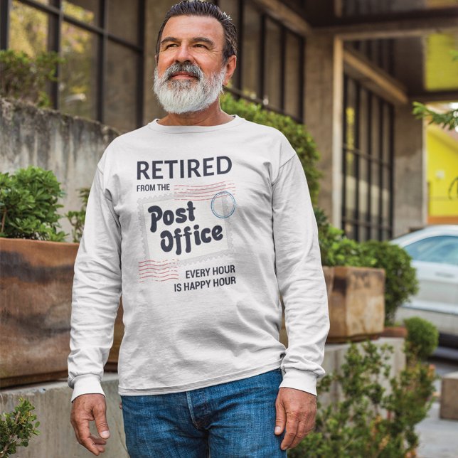 Retrött Postal Worker Pension Mailman Funny T Shirt (Retired Postal Worker Happy Hour Every Hour Mens T-Shirt)