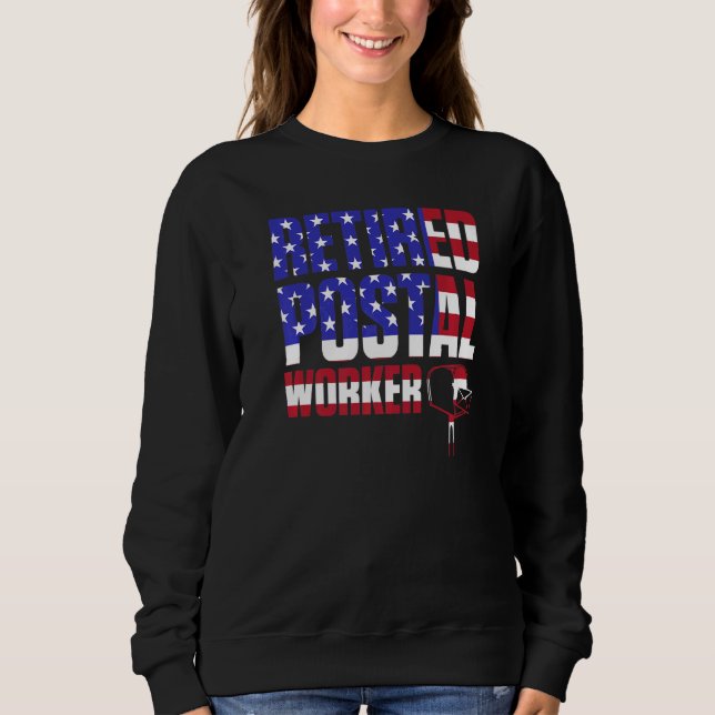 Retrött postal Worker US Flagga Mailman Pension T Shirt (Framsida)