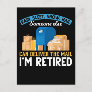 Retrött Postarbetare Pension Vykort