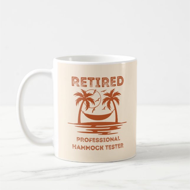 Retrött Professionell Hammock Tester Funny Retrött Kaffemugg (Vänster)