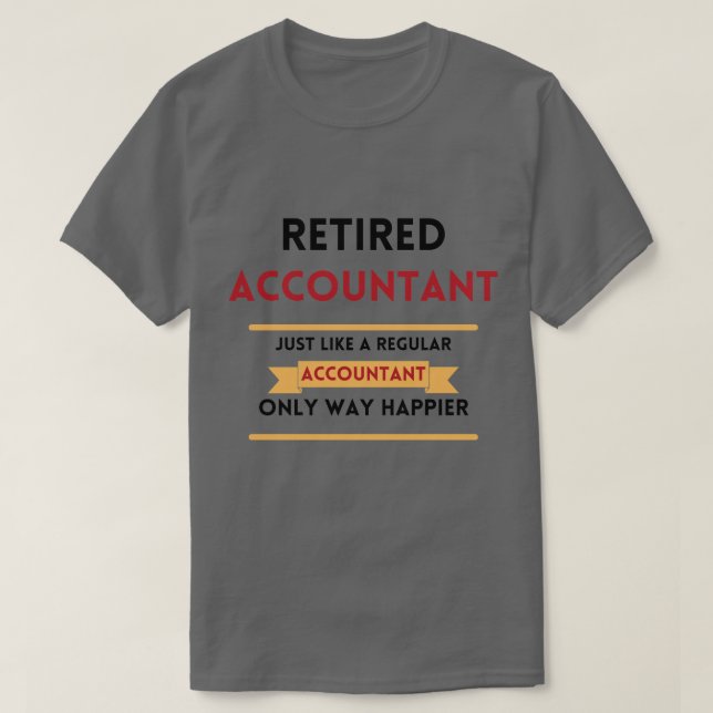 Retrött revisor Red Funny pension-gåva T Shirt (Design framsida)