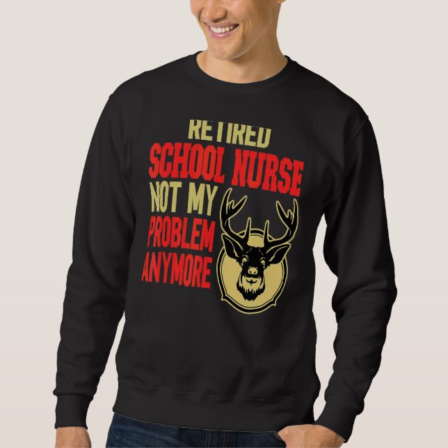 Retrött School Nurse Hjort Hunting Lång Ärmad Tröja (Framsida)
