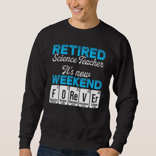 Retrött Science Teacher Helg School Pension Lång Ärmad Tröja (Framsida)