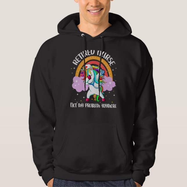 Retrött sjuksköterska Rn Nursing Magic Unicorn Rai Hoodie (Framsida)
