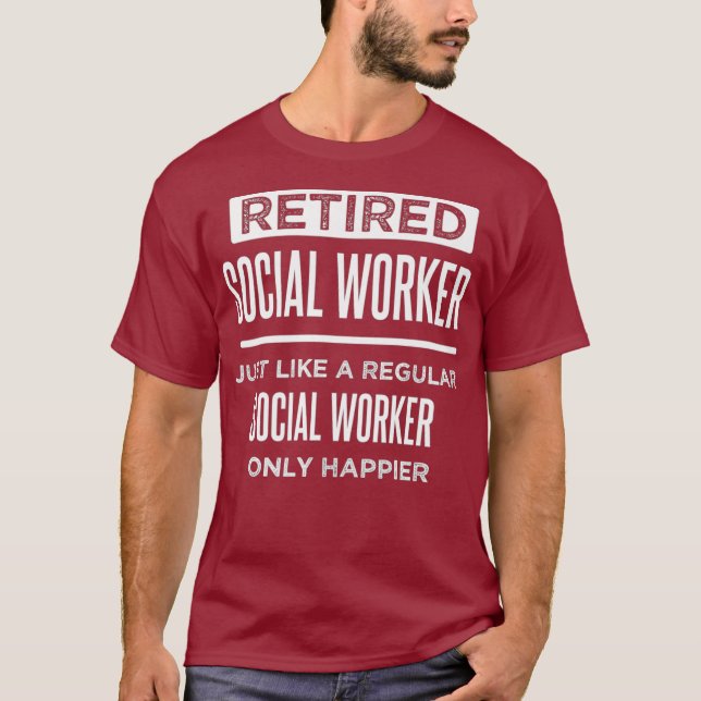 Retrött Social Worker Funny som säger Pension T Shirt (Framsida)