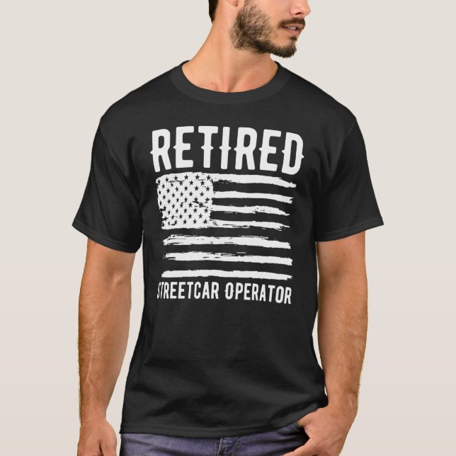 Retrött Streetcar Operator Profession American Fla T Shirt (Framsida)