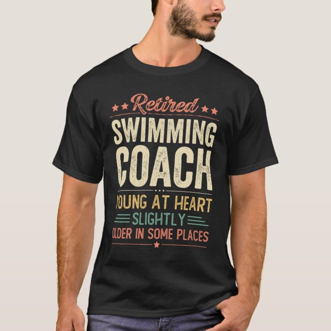 Retrött Swimming Coach T Shirt (Framsida)