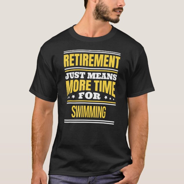 Retrött Swimming Swimmer som säger Pension T Shirt (Framsida)