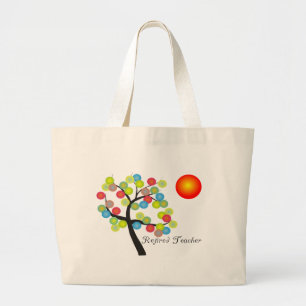 Retrött Teacher Artsy Träd Tote Bag Jumbo Tygkasse
