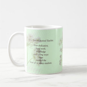 Retrött Teacher Gift Mugg, Tack Wildblommor Kaffemugg