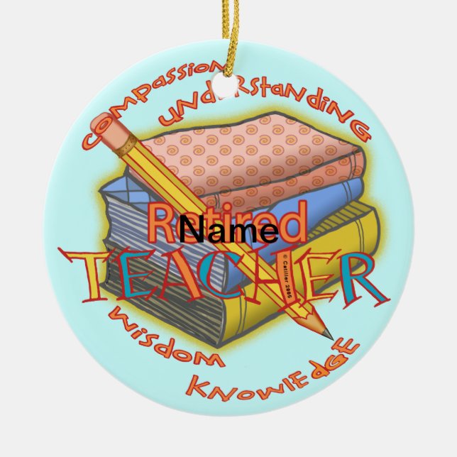 Retrött Teacher Motto runt ornament (Framsidan)