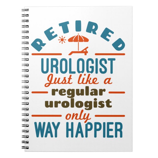 Retrött Urologist Urology Pension Happier Anteckningsbok (Framsidan)
