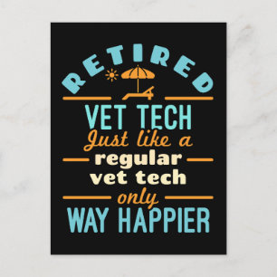 Retrött Vet Tech Happier Veterinärtekniker Vykort