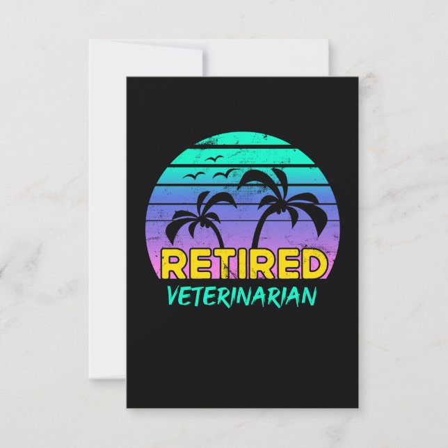 Retrött veterinär Pension Gift Retro Tack Kort (Framsida)