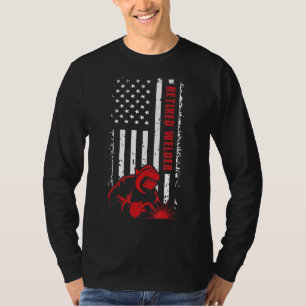 Retrött Welder Us Flagga Welder Pension T Shirt