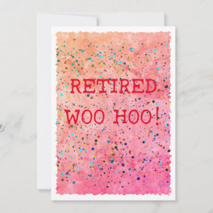 Retrött Woo Hoo Colorful Watercolor Confetti Party Inbjudningar