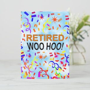 Retrött Woo Hoo Confetti Party Blå himmel Inbjudningar