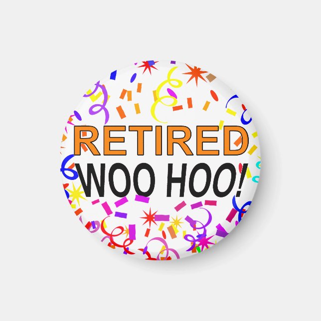Retrött Woo Hoo Confetti Party Magnet (Framsidan)