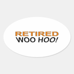 Retrött Woo Hoo Ovalt Klistermärke