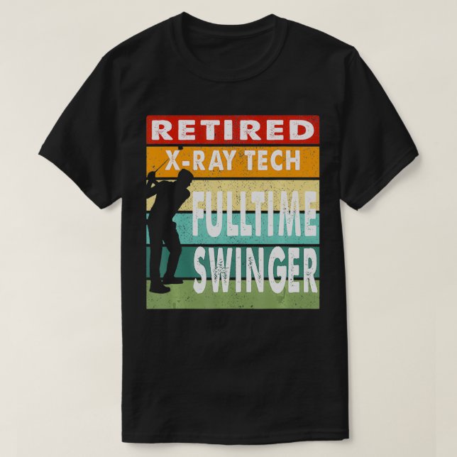 Retrött XRay Tech Fulltime Swinger Golf Gif T Shirt (Design framsida)