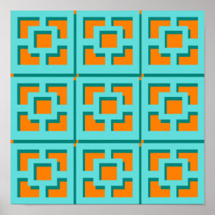 Retroturkos och Orange Poster Papper (projektionsy