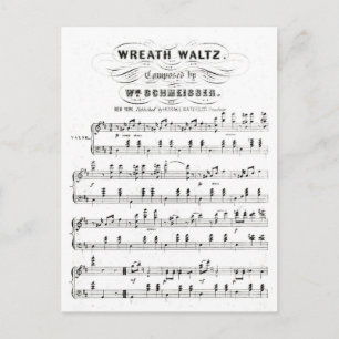 Retrovåer av lakan musik noter (vintage waltz) vykort