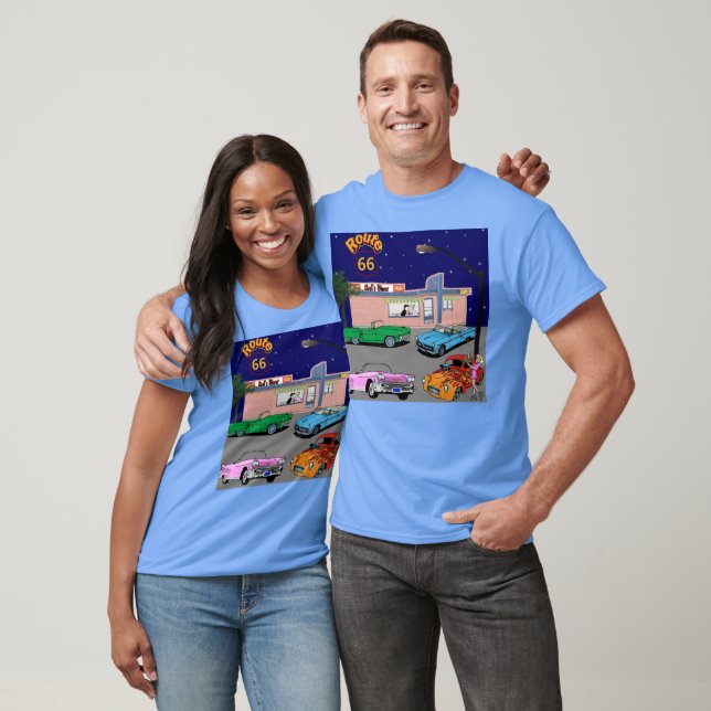 Retroväg 66 Mugg T Shirt (Unisex)