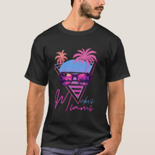 Retrovåg Solnedgång Palmträd Miami Vibe Vaporwave T Shirt