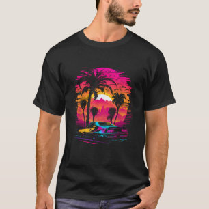 Retrovåg Synthwave Estetisk Sportbil 80-tal 90-tal T Shirt