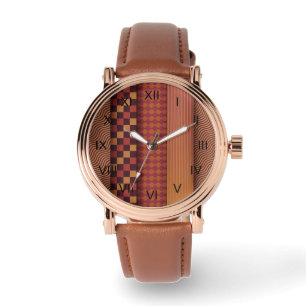 Retrovågor och geometriskt mönster från mitten av armbandsur