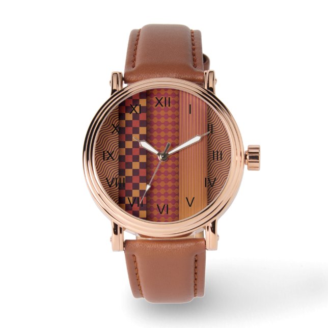 Retrovågor och geometriskt mönster från mitten av  armbandsur (Framsida)